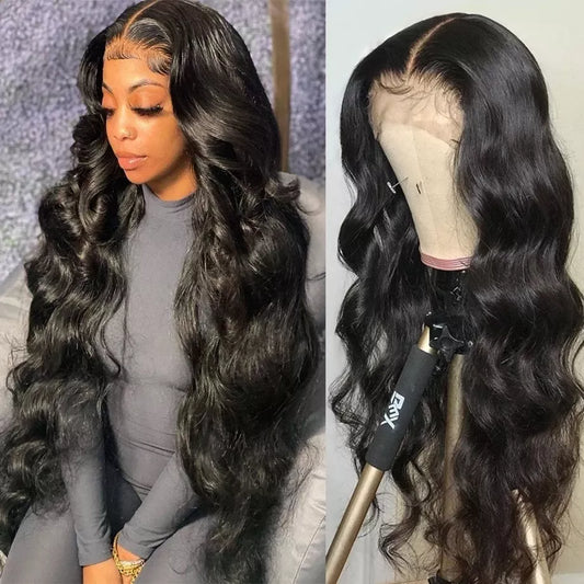 HD Transparent Body Wave Lace Front Wig - Pre-Plucked - Human Hair Versatile Styling